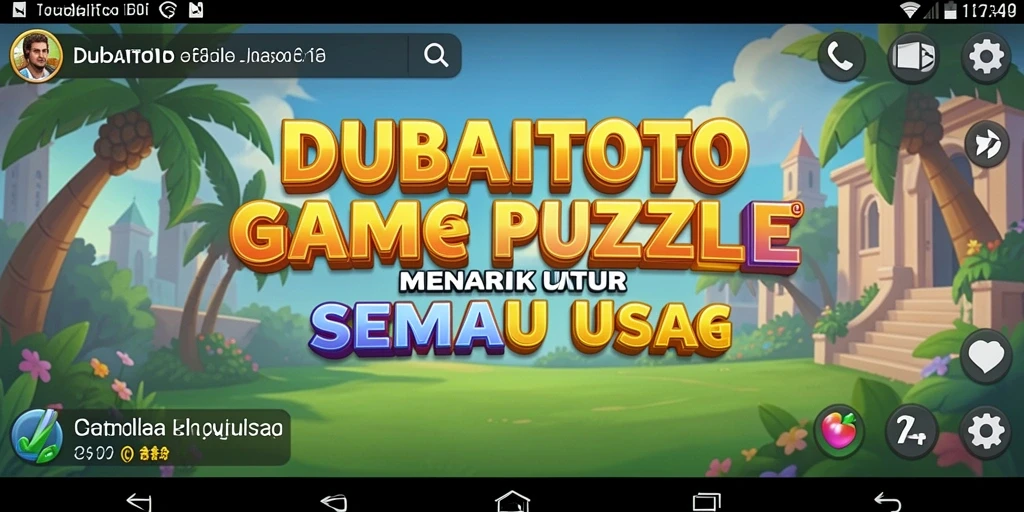 Screenshot gameplay DUBAITOTO menampilkan tantangan puzzle yang seru.