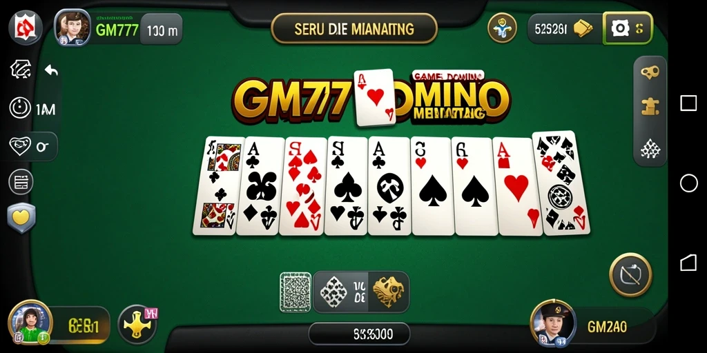 Tangkapan layar gameplay GM777 yang menampilkan momen menegangkan saat bermain Domino.
