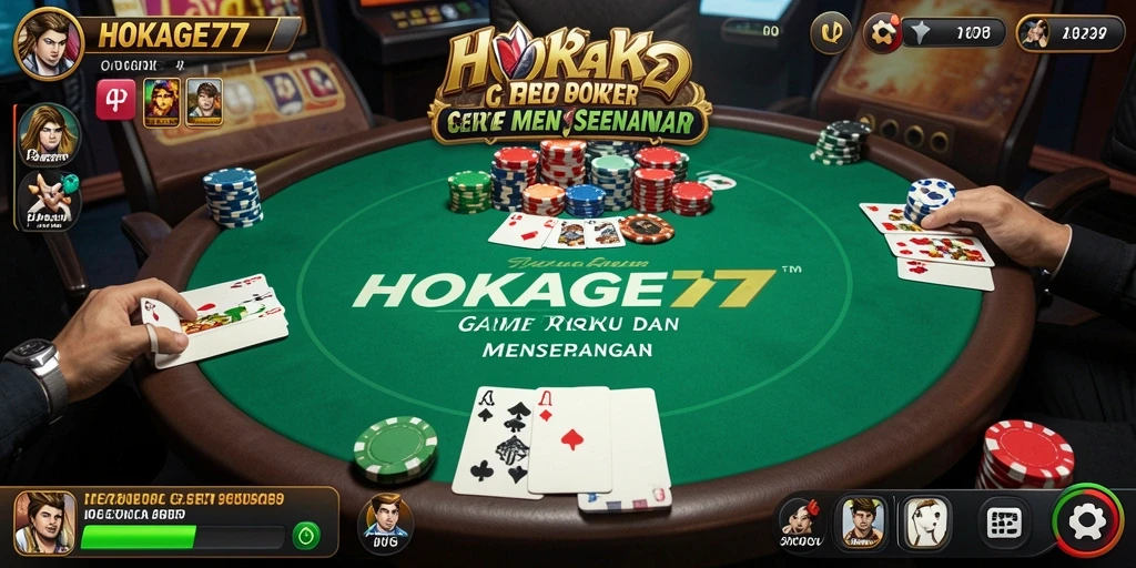 Tampilan gameplay HOKAGE77 yang dinamis dan seru dalam permainan Poker.