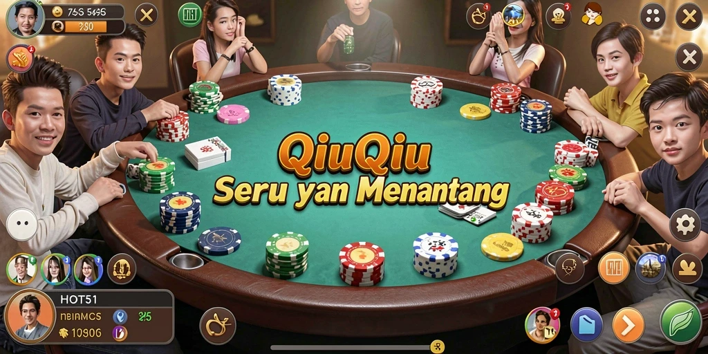 Screenshot HOT51 menampilkan gameplay QiuQiu yang seru dan kompetitif.