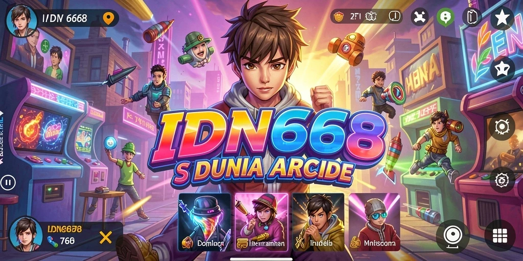 Screenshot gameplay IDN668 menunjukkan aksi mendebarkan dalam permainan arcade.