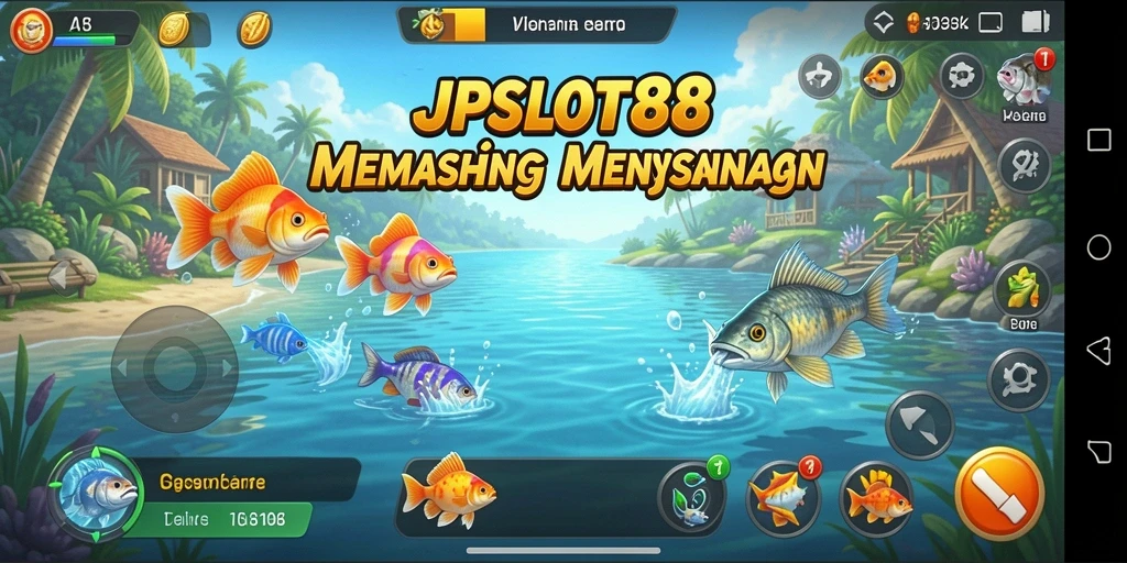 Tampilan gameplay menarik dari JPSLOT88 dengan aksi memancing.