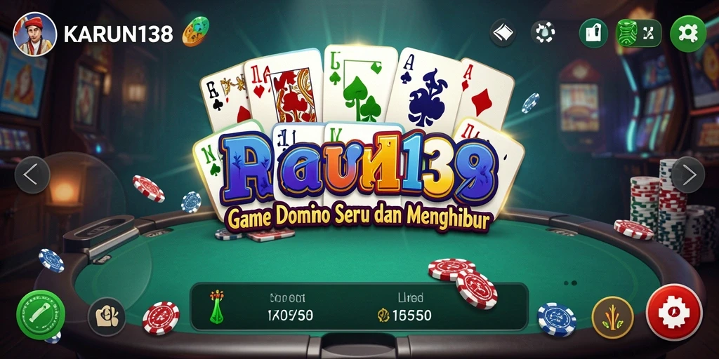 Skrinsut gameplay KARUN138 yang menampilkan suasana bermain Domino.