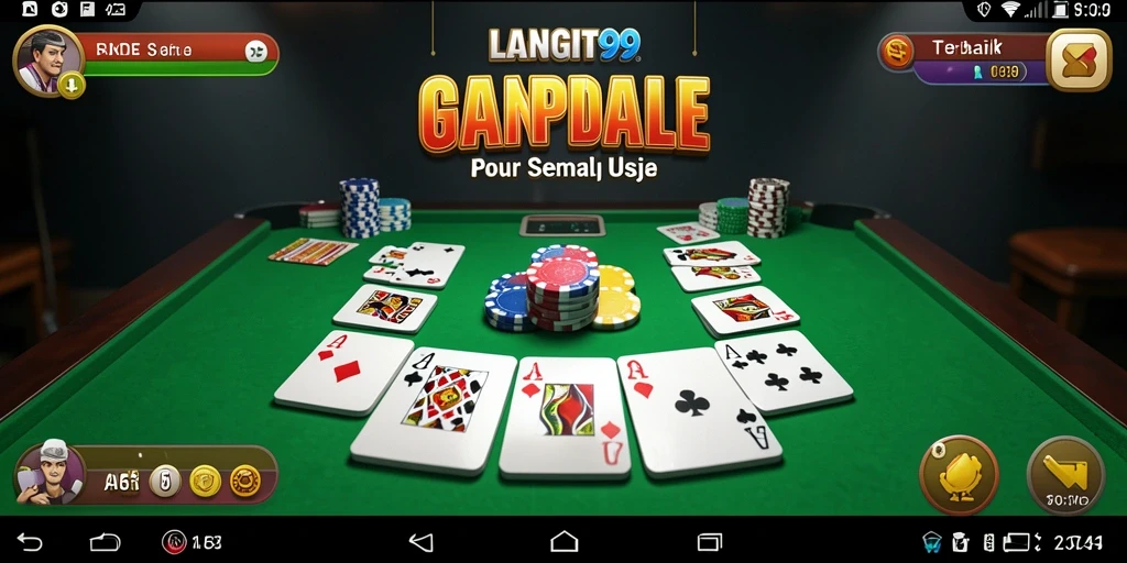 Tangkapan layar gameplay LANGIT99 yang menampilkan keseruan bermain Gaple.