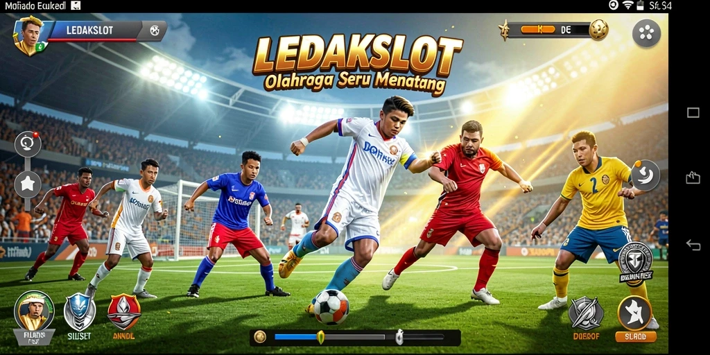 Screenshot utama LEDAKSLOT menampilkan aksi kompetitif dalam olahraga.