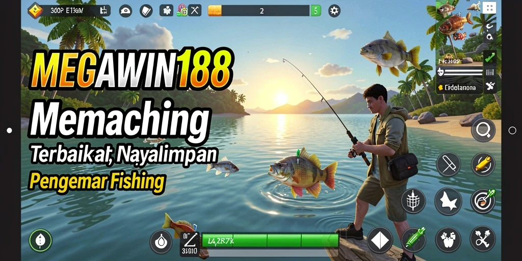 Screenshot gameplay MEGAWIN188 menampilkan petualangan memancing seru.