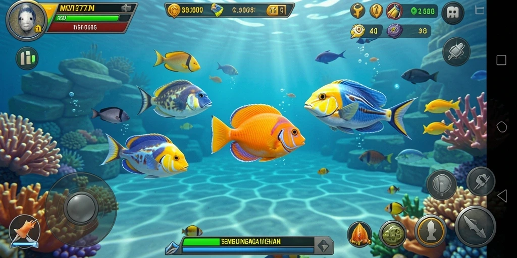 Gameplay MT777 yang seru dengan aksi menembak ikan.