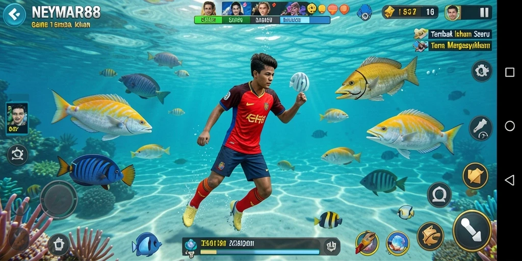 Screenshot NEYMAR88 menampilkan aksi seru saat berburu ikan.