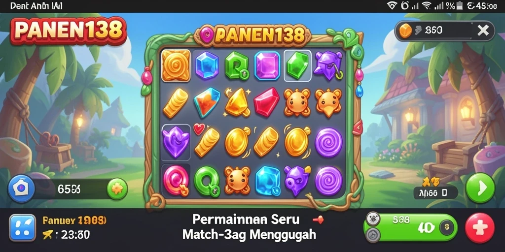 Tampilan gameplay seru dalam PANEN138 dengan lebih banyak tantangan Match-3.