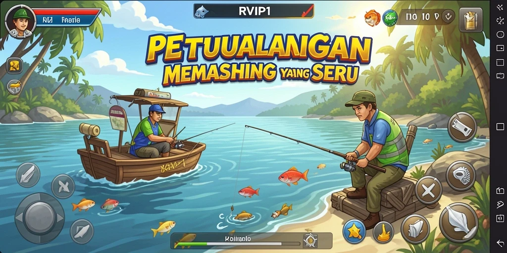 Tampilan gameplay memancing yang memukau dan realistis.
