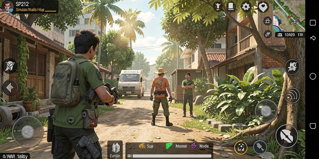 Gameplay SP212 yang menampilkan aktivitas menarik dalam simulasi kehidupan.