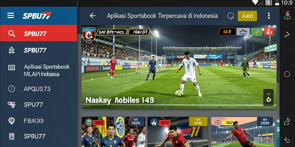 Screenshot utama SPBU77 menampilkan antarmuka taruhan olahraga.