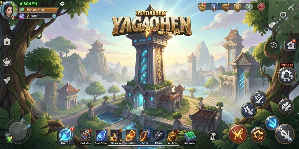 Tampilan layar permainan YAGAOHEN dengan aksi Tower Defense yang mendebarkan.